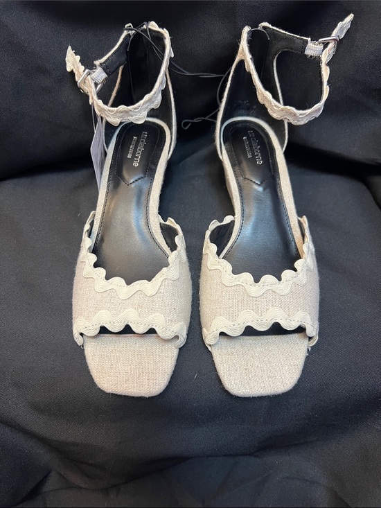 Liz Claiborne Shoes - Neutral Scalloped Ankle-Strap Heels